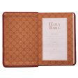 KJV Brown Faux Leather Compact Bible Large Print Red Letter on Sale