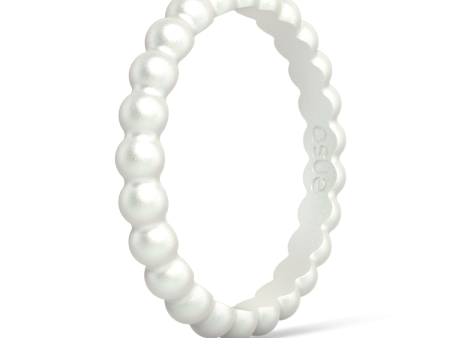 Beaded Stackable Silicone Ring - Metallic Pearl Hot on Sale