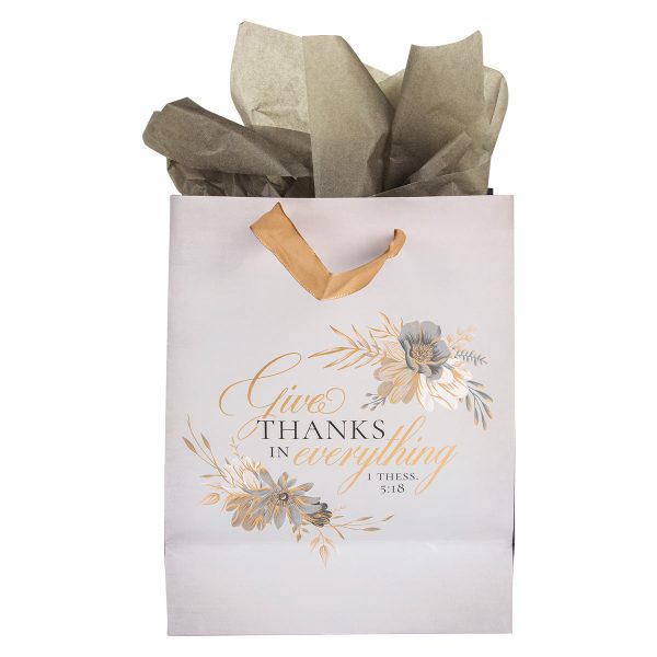 Give Thanks In Everything Medium Gift Bag With Gift Tag - 1 Thessalonians 5:18 For Discount