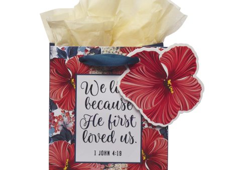 He First Loved Us Extra Small Gift Bag With Gift Tag - 1 John 4:19 on Sale