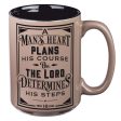 A Man s Heart Plans His Course Brown Ceramic Mug - Proverbs 16:9 For Sale