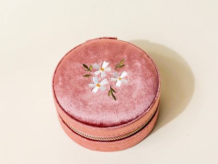 Round Velvet Jewelry Case Hot on Sale