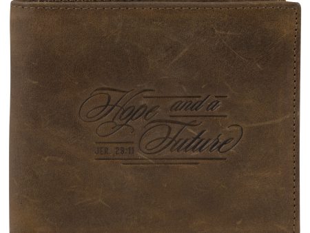 Hope And A Future Geniune Leather Wallet - Jeremiah 29:11 on Sale