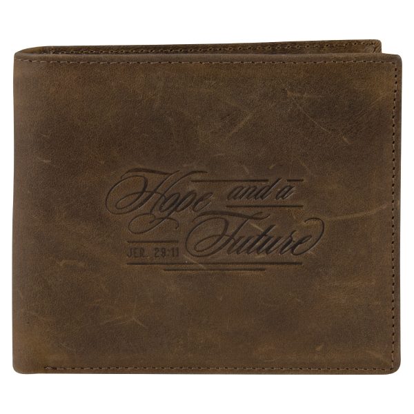 Hope And A Future Geniune Leather Wallet - Jeremiah 29:11 on Sale