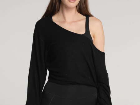 Off Shoulder Sweater - Black Cheap