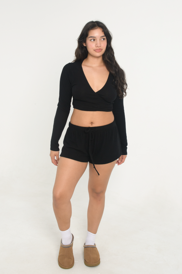 Wrap Sweater - Black For Discount