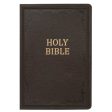 KJV Brown Faux Leather Bible Super Giant Print Red Letter Fashion