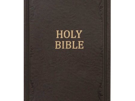 KJV Brown Faux Leather Bible Super Giant Print Red Letter Fashion