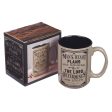 A Man s Heart Plans His Course Brown Ceramic Mug - Proverbs 16:9 For Sale