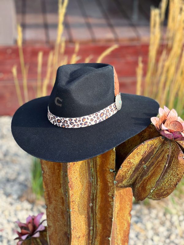 The Leopard Felt Hat in Black Discount