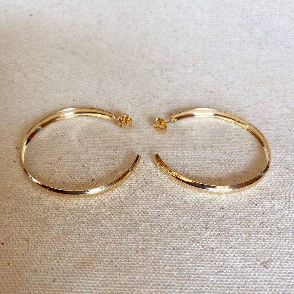 18k Gold Filled 50mm Hollow C-Hoop Earrings Cheap