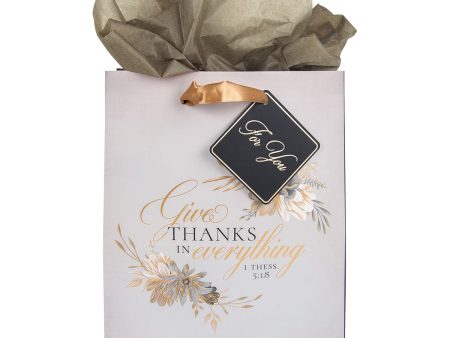 Give Thanks In Everything Medium Gift Bag With Gift Tag - 1 Thessalonians 5:18 For Discount