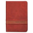 KJV Brown Faux Leather Compact Bible Large Print Red Letter on Sale