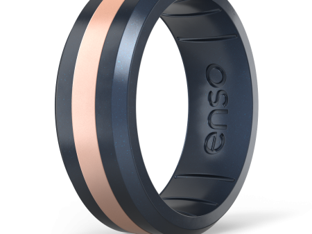 Axis Silicone Ring - Black Pearl Rose Gold Element For Cheap