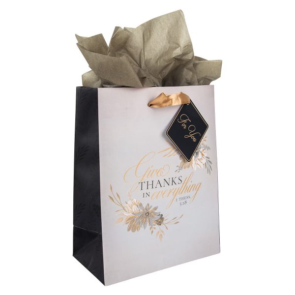 Give Thanks In Everything Medium Gift Bag With Gift Tag - 1 Thessalonians 5:18 For Discount