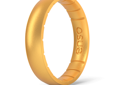 Elements Classic Thin Silicone Ring - Gold Online