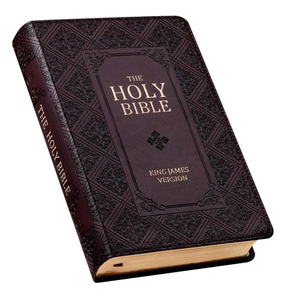 KJV Brown Faux Leather Giant Print Standard Bible Red Letters With Thumb Indexed Online Hot Sale