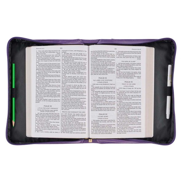 She Is Clothed Purple Faux Leather Bible Bag - Proverbs 31:25 Fashion