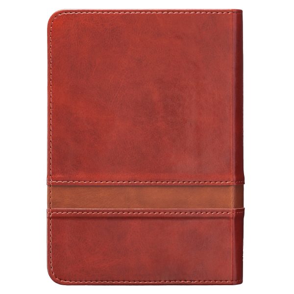 KJV Brown Faux Leather Compact Bible Large Print Red Letter on Sale