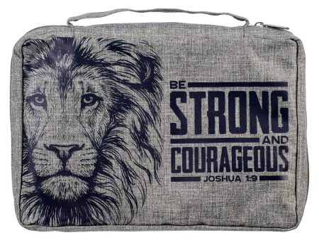 Strong & Courageous Joshua 1:9 Gray (Poly-Canvas Bible Bag) Hot on Sale