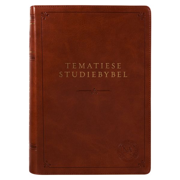 NLV Neutbruin Kunsleer Tematiese Studiebybel Met Duimgrepe For Sale