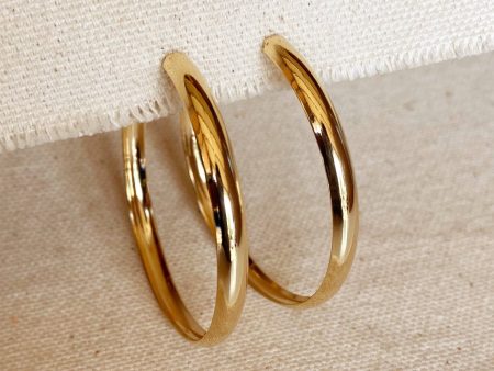 18k Gold Filled 50mm Hollow C-Hoop Earrings Cheap