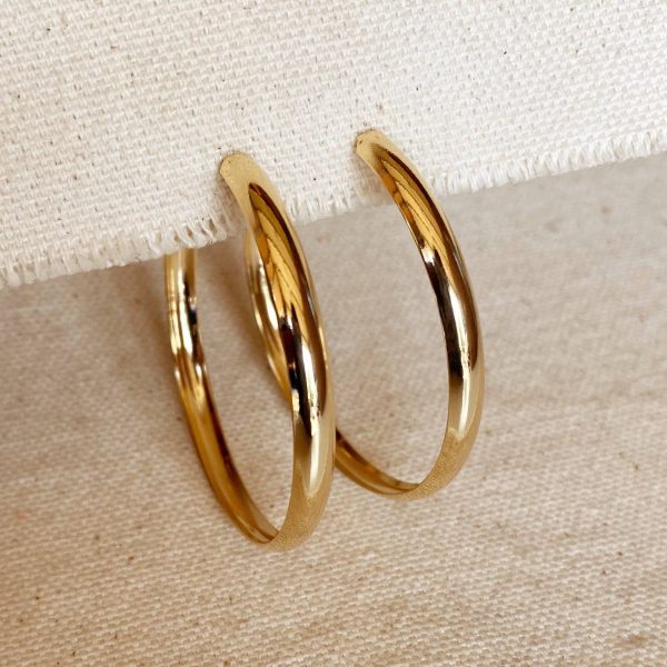 18k Gold Filled 50mm Hollow C-Hoop Earrings Cheap