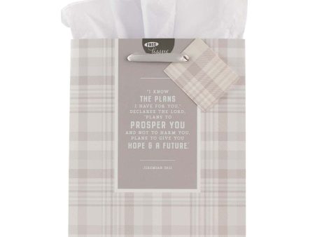 I Know The Plans Medium Gift Bag With Gift Tag - Jeremiah 29:11 Fashion