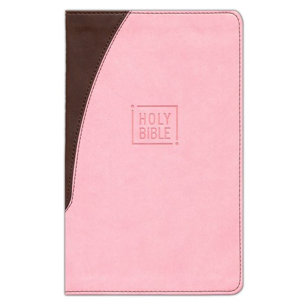 NIV Pink   Brown Imitation Leather Premium Gift Bible Red Letter Comfort Print For Sale