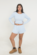 Pointelle Shorts - Baby Blue Fashion