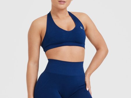 Classic Seamless 2.0 Halter Neck Bralette | Midnight Marl Cheap