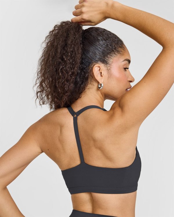 Timeless Square Neck Sports Bra | Coal For Cheap