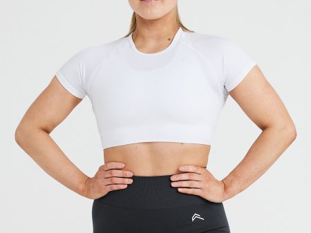 Classic Seamless 2.0 Short Sleeve Crop Top | White Cheap