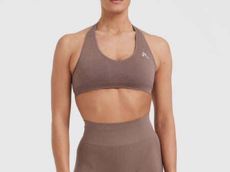 Classic Seamless 2.0 Halter Neck Bralette | Cool Brown Marl For Discount