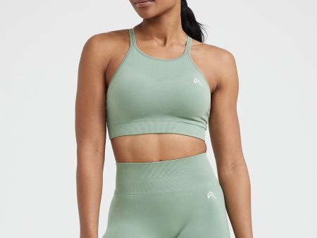 Effortless Seamless High Neck Bralette | Sage Cheap