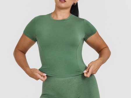 Mellow Soft Mid Short Sleeve T-Shirt | Forest Green For Cheap