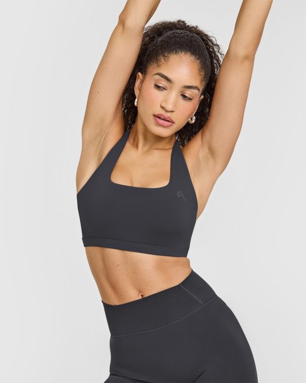 Timeless Square Neck Sports Bra | Coal For Cheap