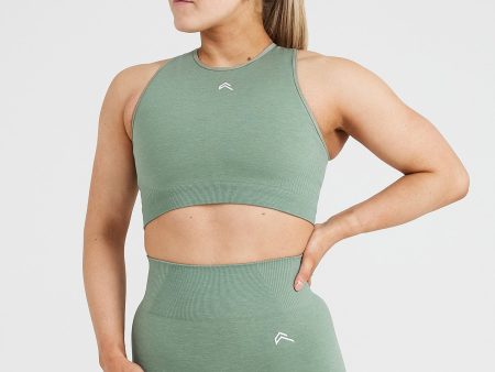 Classic Seamless 2.0 Crop Top | Sage Marl Online