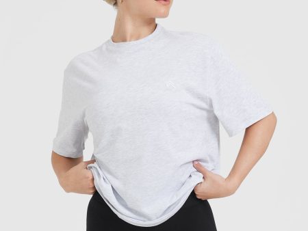 Classic Oversized Lightweight T-Shirt | Light Grey Marl For Discount