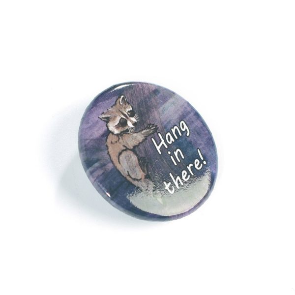 Raccoons Hang in There Pinback Button Supply