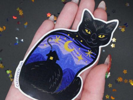 Twilight Cat Glitter Sticker For Discount