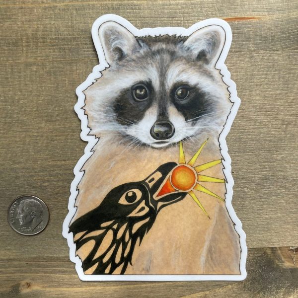 Raccoon & Raven Vinyl Sticker For Discount