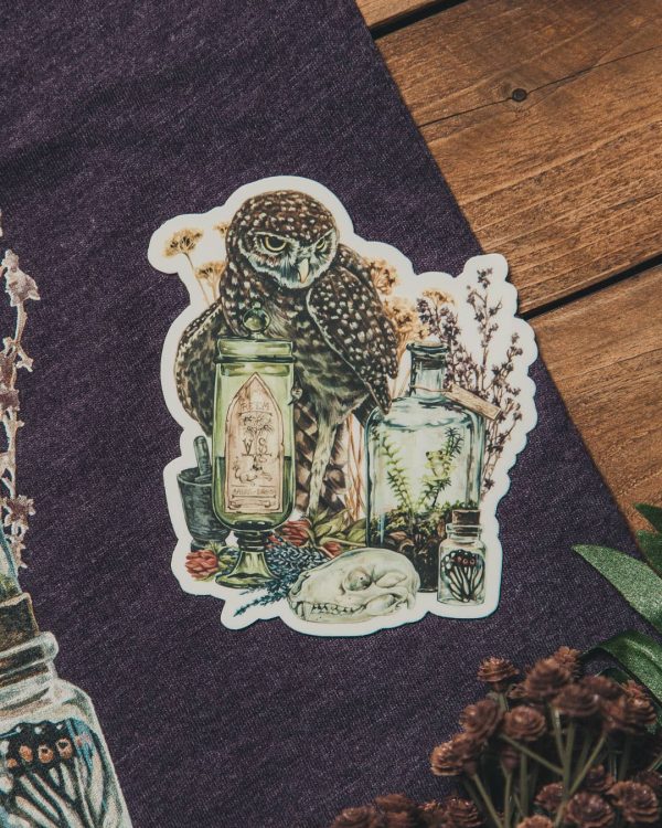 Owl Apothecary Sticker For Cheap