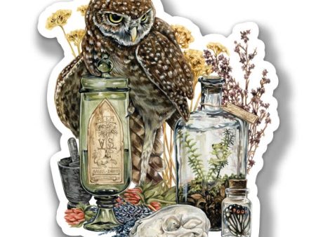 Owl Apothecary Sticker For Cheap